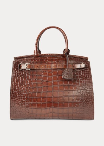 Bolsos De Mano Ralph Lauren Mujer Chocolate - Alligator Large RL50 - HWMGI4502